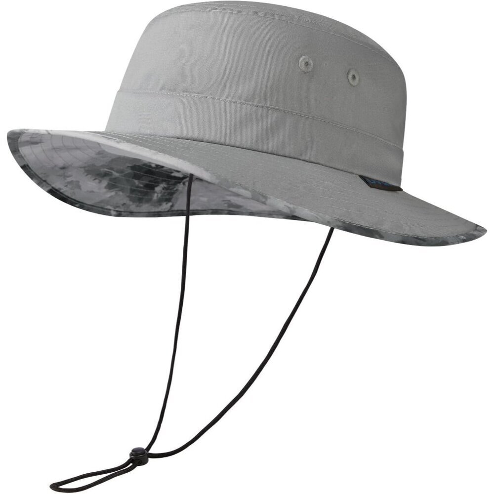 Unisex Grey Western Wide Brim Boonie with Chin Strap Hiking Classic Cowboy Hat